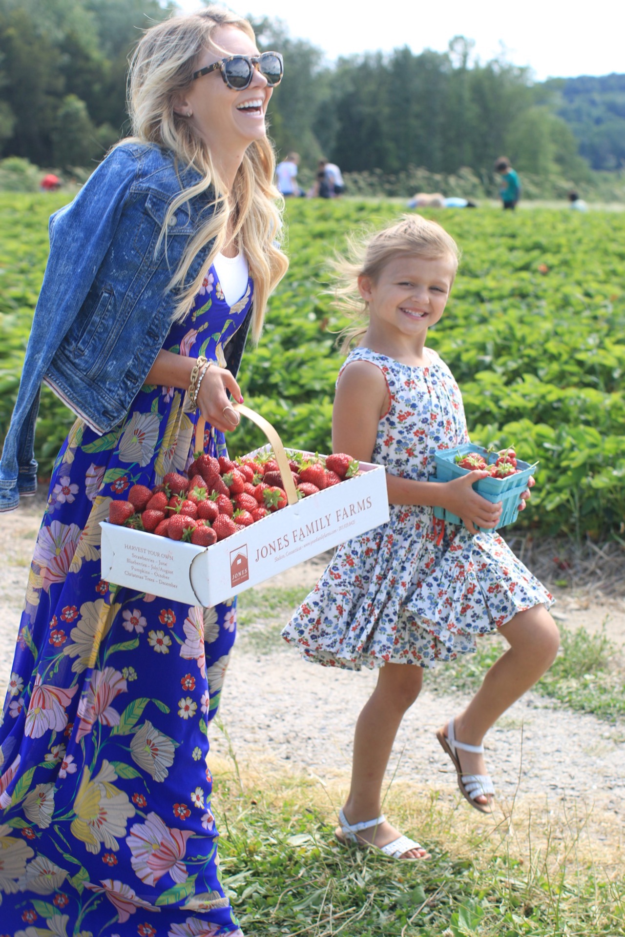 Strawberry Picking in Connecticut at Jones Farm by Jenna Crandall of Lunchpails and Lipstick wearing Modcloth summer dress